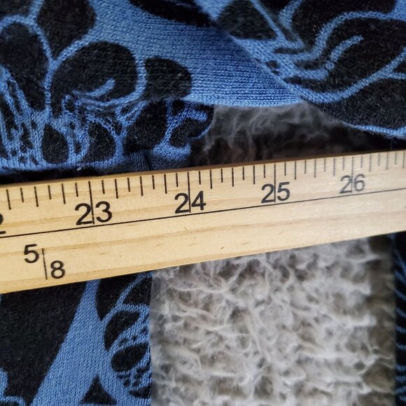 Dressbarn Top Womens XXL Blue Floral Print Long-Sleeve V-Neck Lightweight - Picture 7 of 9